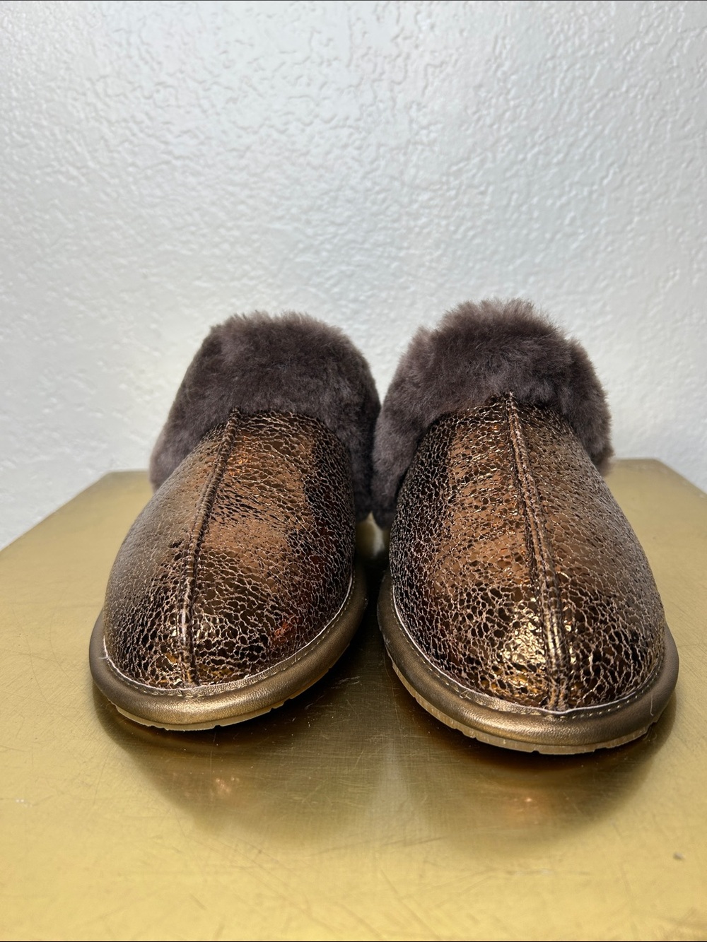 UGG Women's Chestnut Faux-Fur Slide Slippers - Brown - Picture 6 of 8
